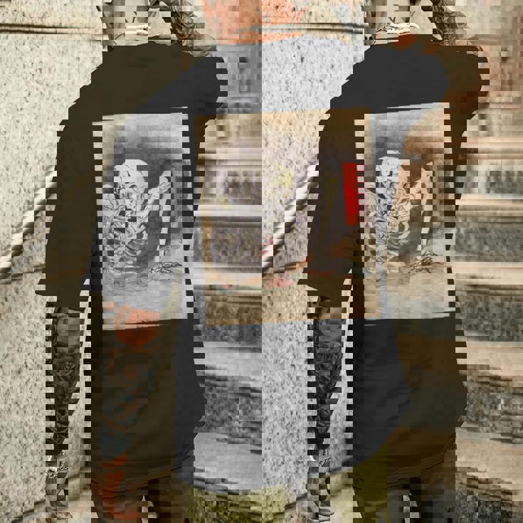 がしゃどくろ【日本の妖怪シリーズ】 メンズTシャツ バックプリント 彼への贈り物