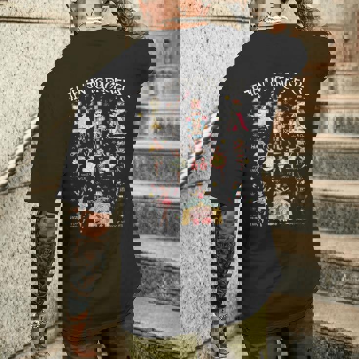 くるみ割り人形 クリスマス クリスマス ファミリー マッチング パジャマ オーナメント メンズTシャツ バックプリント 彼への贈り物