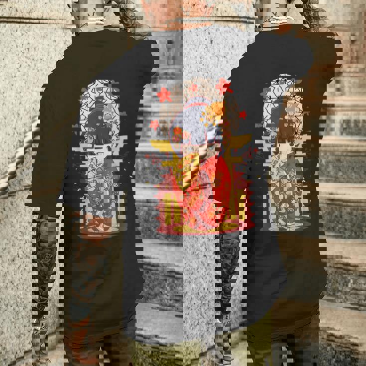 こけし 人形 シャツ 和装 赤 日本運 福 メンズTシャツ バックプリント 彼への贈り物