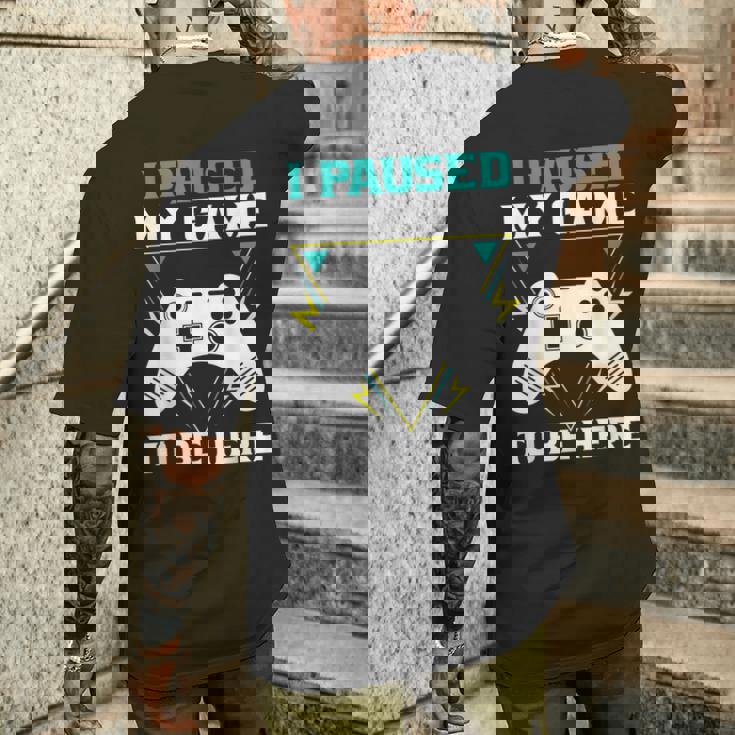 ここに来るためにゲームを一時停止しましたゲーマー メンズTシャツ バックプリント 彼への贈り物