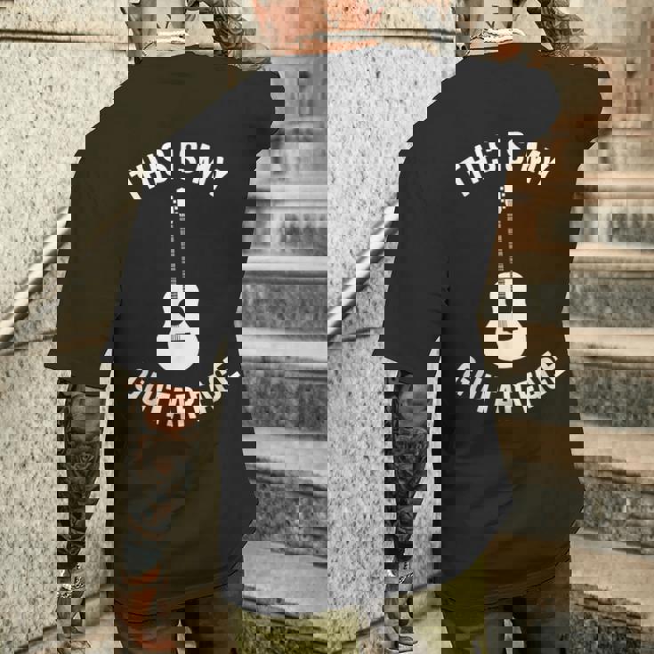 これは私のギターフェイスです ミュージシャン ギタリスト アコースティックギター メンズTシャツ バックプリント 彼への贈り物