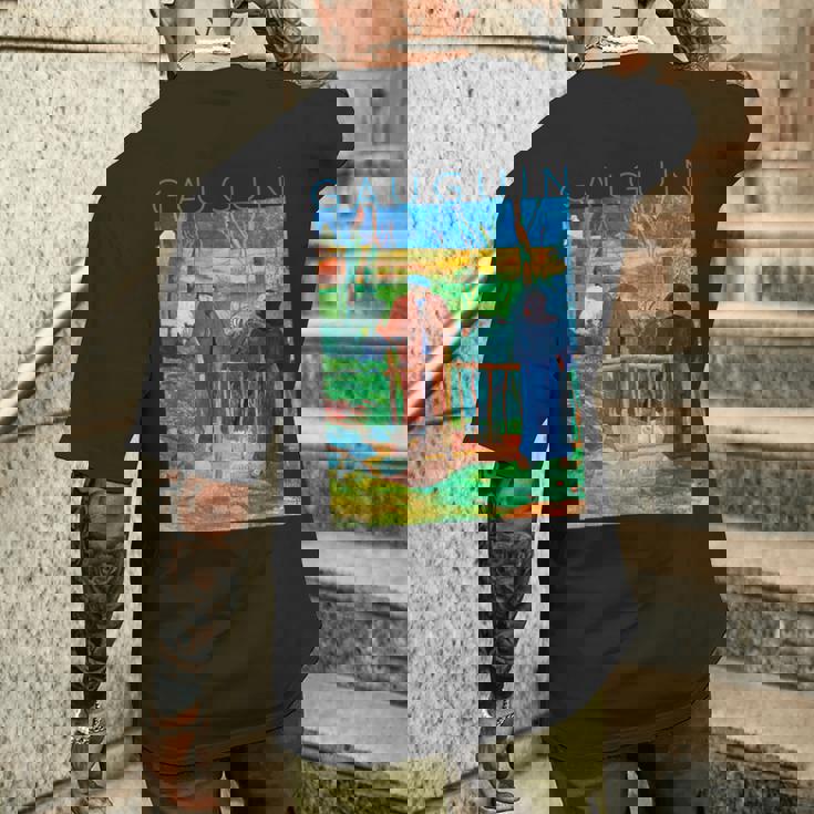 こんにちはゴーギャンさん メンズTシャツ バックプリント 彼への贈り物