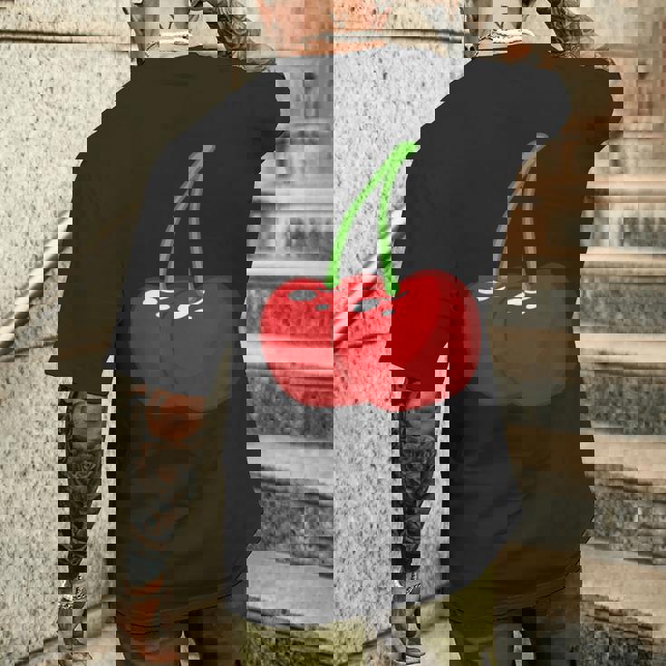 さくらんぼ2本 メンズTシャツ バックプリント 彼への贈り物