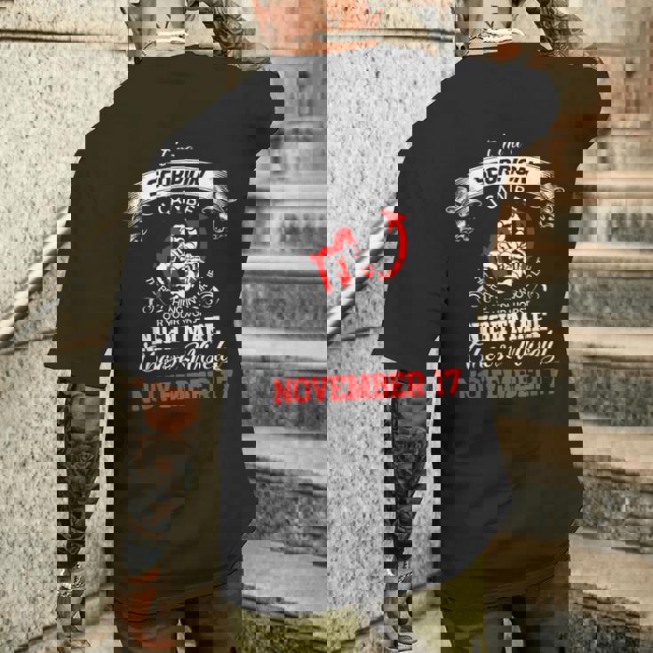 さそり座 11月17日 星座 占星術 星占い サイン 誕生日 メンズTシャツ バックプリント 彼への贈り物