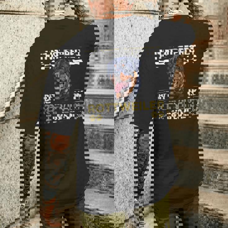 しかし、私のロットワイラーは私を愛している 犬の恋人 ロットワイラー メンズTシャツ バックプリント 彼への贈り物