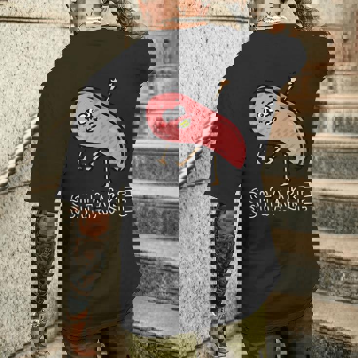 しゃけの切り身さん メンズTシャツ バックプリント 彼への贈り物