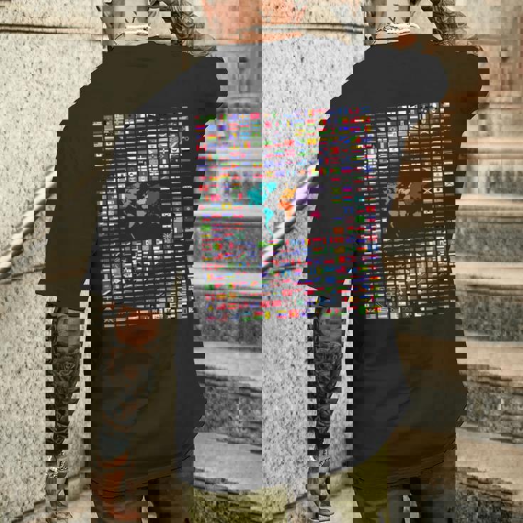 すべての国 世界の国旗 287 国旗 国際 メンズTシャツ バックプリント 彼への贈り物