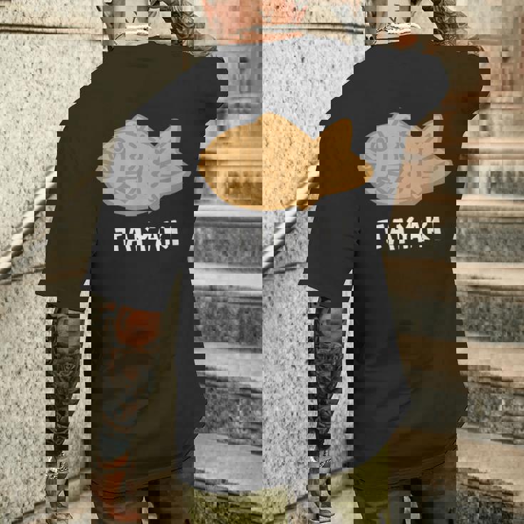 たい焼き 鯛焼き タイヤキ イラスト 和菓子 かわいい 簡単 おもしろ メンズTシャツ バックプリント 彼への贈り物