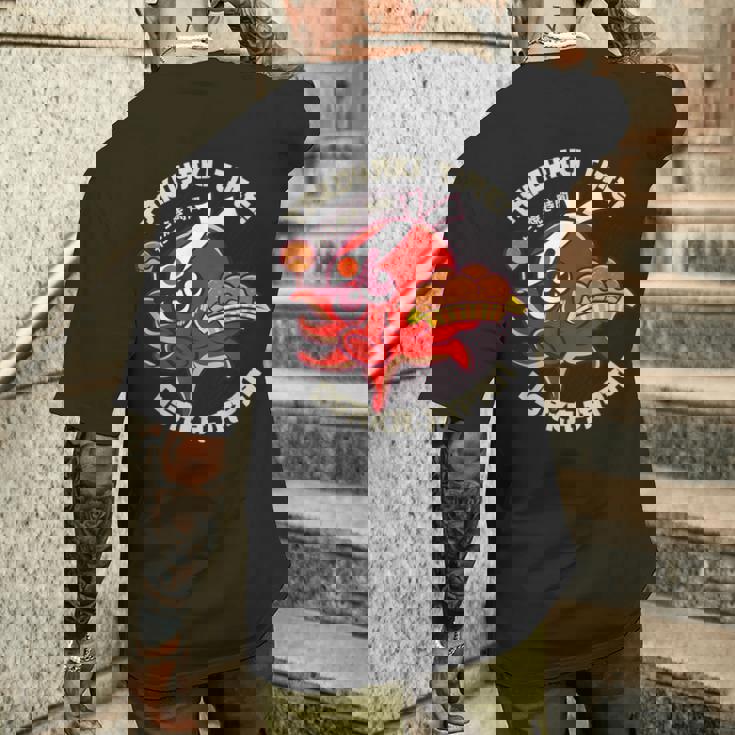 たこ焼きタイム 大阪 日本 タコスナック たこ焼き メンズTシャツ バックプリント 彼への贈り物