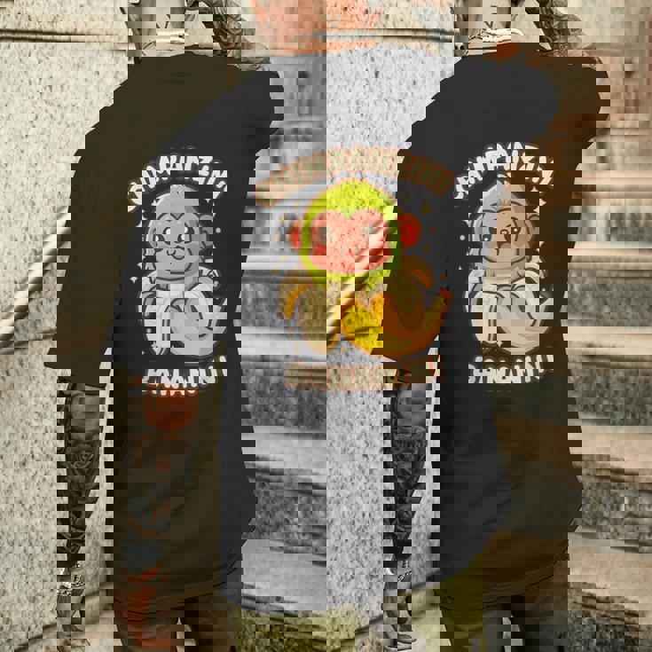 ちびカワイイチンパンジーニバナニーニ イタリアブレインロットミーム メンズTシャツ バックプリント 彼への贈り物