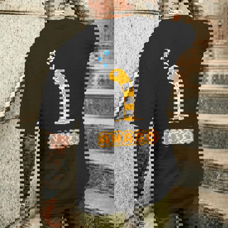 にしきあなご《Anago》【どうぶつフレンズ】水族館 ゆるくて かわいい 面白 動物 イラスト メンズTシャツ バックプリント 彼への贈り物