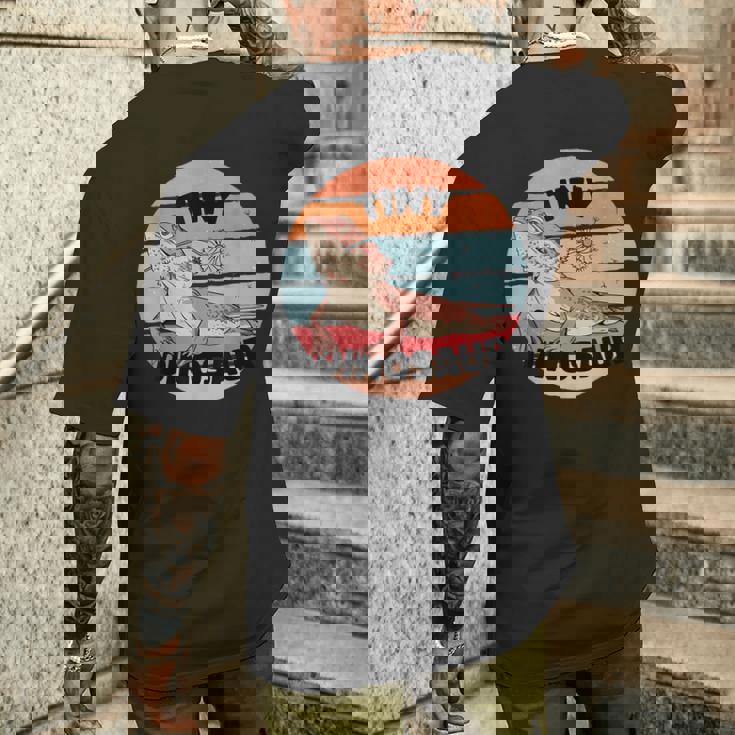 ひげを生やしたドラゴン爬虫類の小さな恐竜のかわいいスケールタンポポ メンズTシャツ バックプリント 彼への贈り物