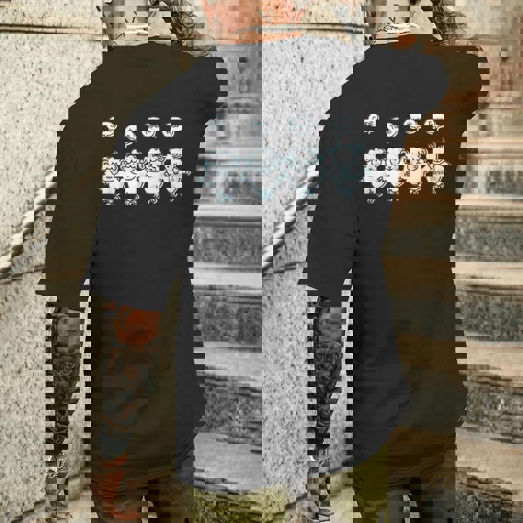 ひつじがいっぴき2 羊 ヒツジ ヤギ 不眠 安眠 数え歌 もふもふ 集団 かわいい おもしろ メンズ レディース キッズ メンズTシャツ バックプリント 彼への贈り物