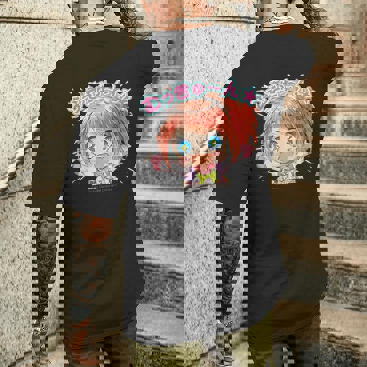 ひなビタスタンプ めう01「むっきゅーん」 メンズTシャツ バックプリント 彼への贈り物