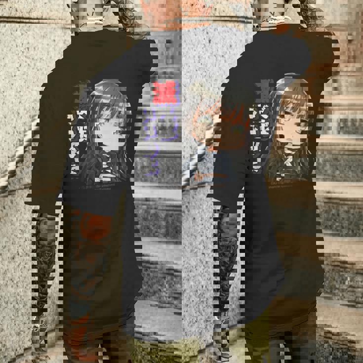 ひなビタスタンプ 凛03「滅べばいいのよ」 メンズTシャツ バックプリント 彼への贈り物