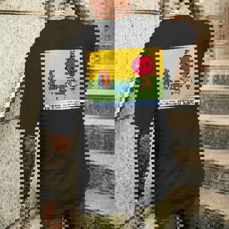 ぷっぷるとお茶会しよう！ メンズTシャツ バックプリント 彼への贈り物