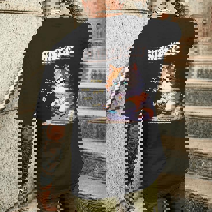 わがままゲーマー猫 ゲーム好き かわいい おもしろ マンガ アニメ オタク メンズTシャツ バックプリント 彼への贈り物