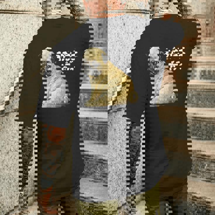 わがままボディ パグのチャーム満点デザイン 犬愛好家、ペットオーナー向け メンズTシャツ バックプリント 彼への贈り物