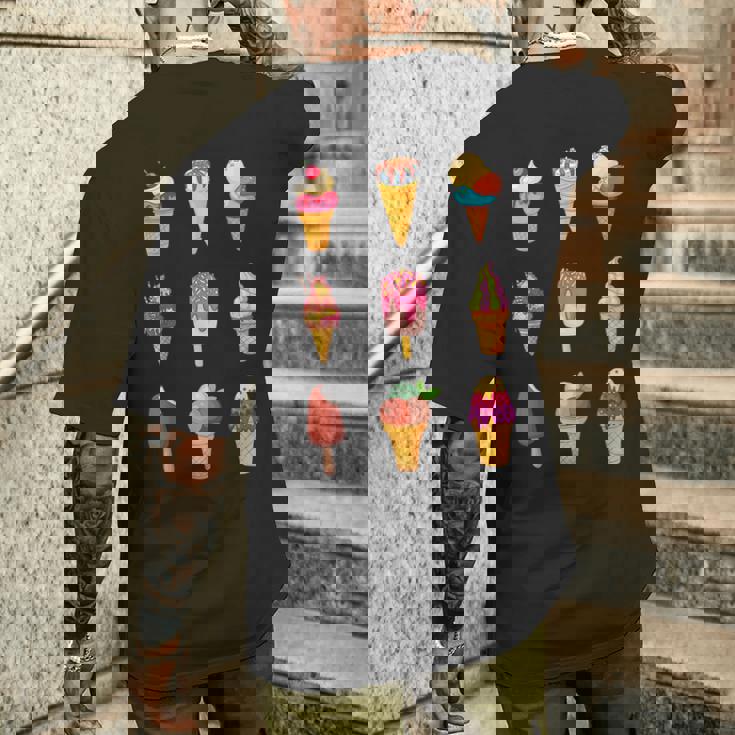 アイスクリーム アイスクリーム アイスクリーム販売ソフトアイスクリーム メンズTシャツ バックプリント 彼への贈り物