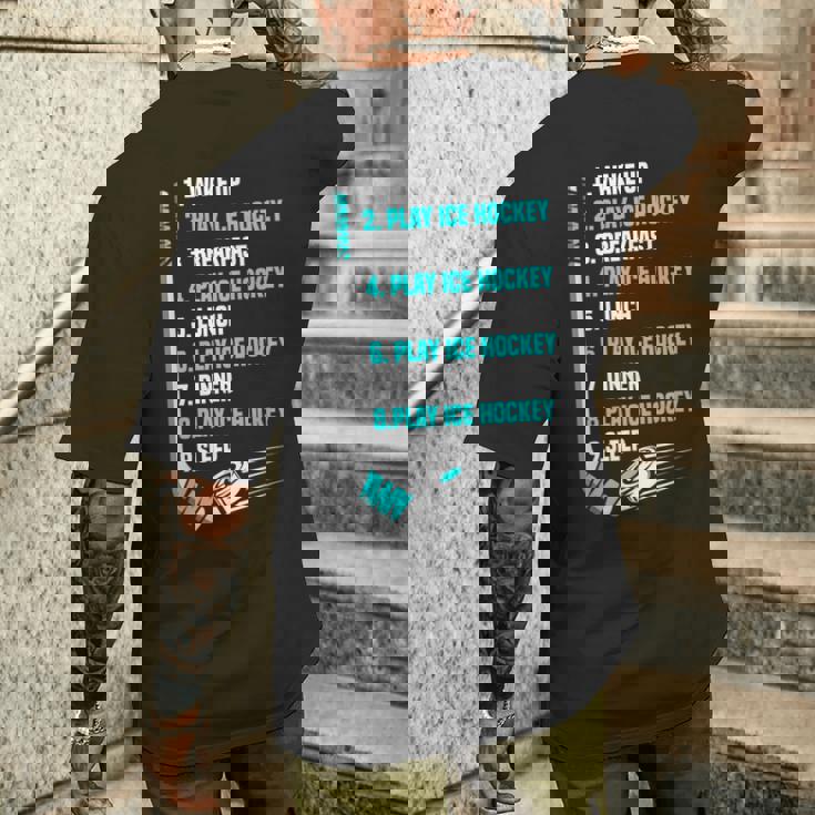 アイスホッケーデー 面白い アイスホッケー メンズTシャツ バックプリント 彼への贈り物