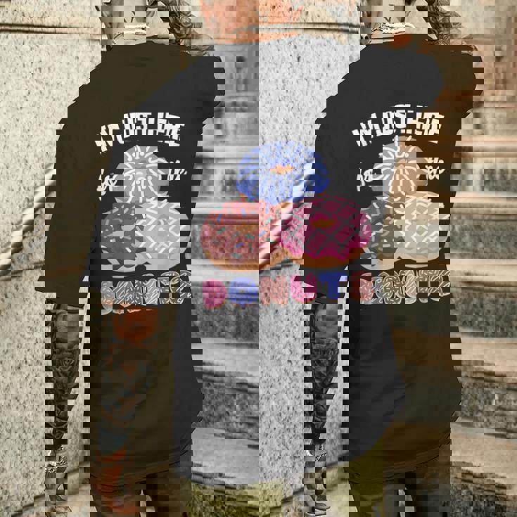 アイム・ジャスト・ヒア・フォー・ザ・ドーナツ・ファニー・ドーナツ・ラヴァー・ドーナツ メンズTシャツ バックプリント 彼への贈り物