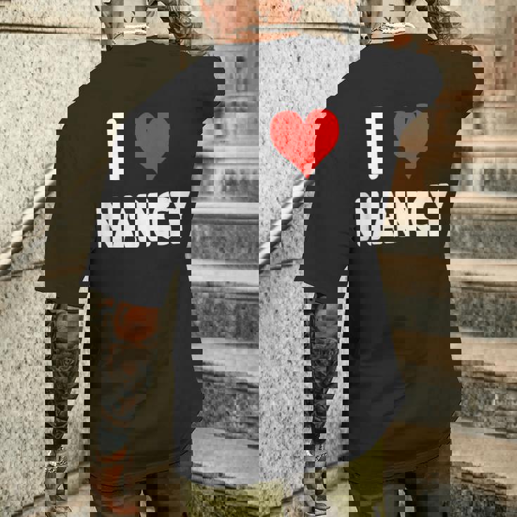 アイラブナンシー-ハート メンズTシャツ バックプリント 彼への贈り物