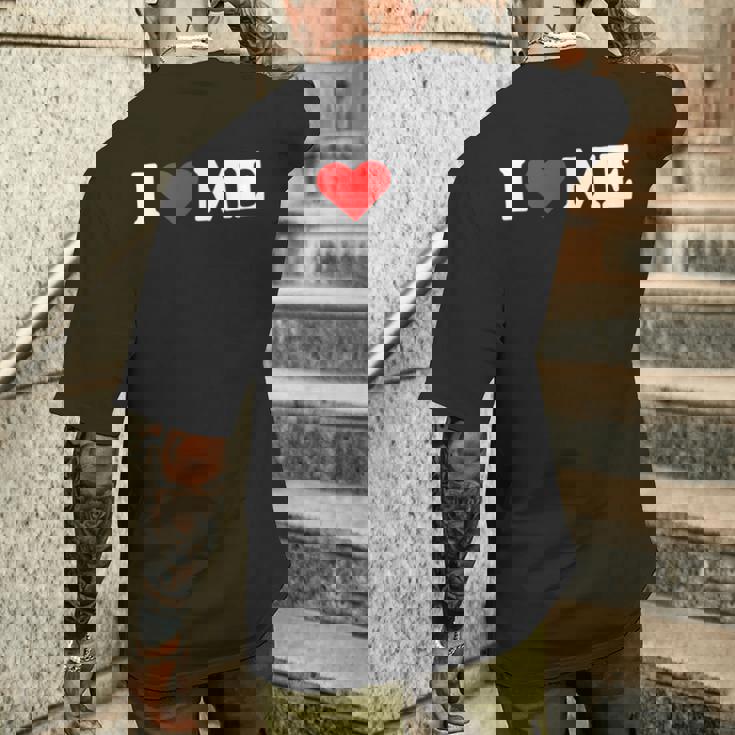 アイラブミー、アイロニックな皮肉のバレンタイン メンズTシャツ バックプリント 彼への贈り物