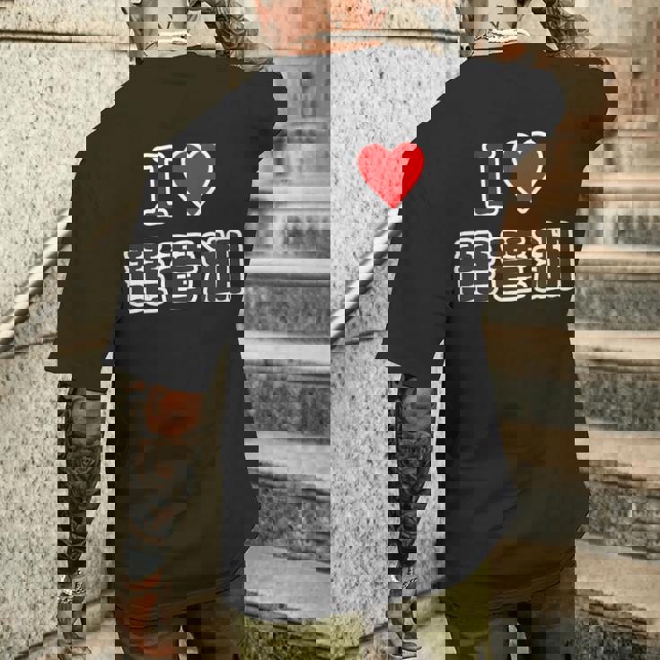 アイラブ・琵琶湖（I Love ハート）滋賀【47都道府県】ジモtティjimo-T 地元愛 観光 お土産 ご当地・面白 メンズTシャツ バックプリント 彼への贈り物