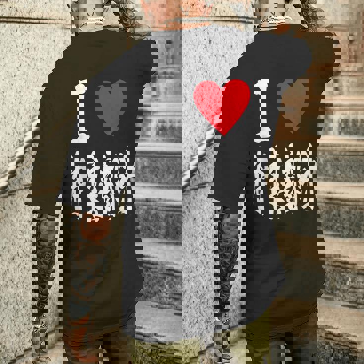 アイラブ伊良部汁 沖縄沖イラブーライ部汁 沖縄 日本 海蛇 スープ メンズTシャツ バックプリント 彼への贈り物