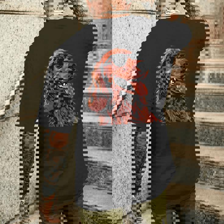 アイリッシュセッター犬種グラフィック。 メンズTシャツ バックプリント 彼への贈り物