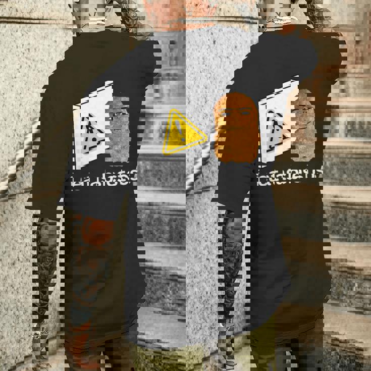 アイ・イート・アスベスト・ファニー・カーズ・チキン・ナゲット・ミーム メンズTシャツ バックプリント 彼への贈り物