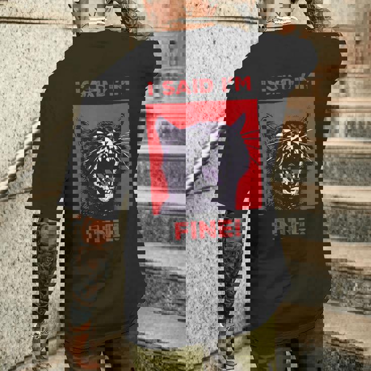 アイ・サイド・アイ・アイム・ファニー・キャット メンズTシャツ バックプリント 彼への贈り物