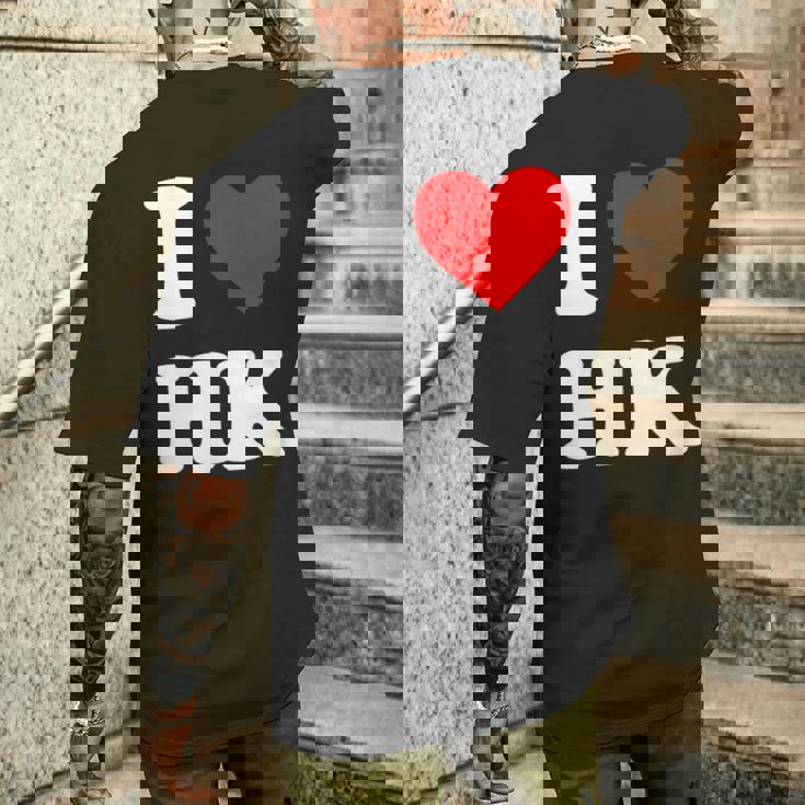 アイ・ラブ Hk アイハート香港 メンズTシャツ バックプリント 彼への贈り物