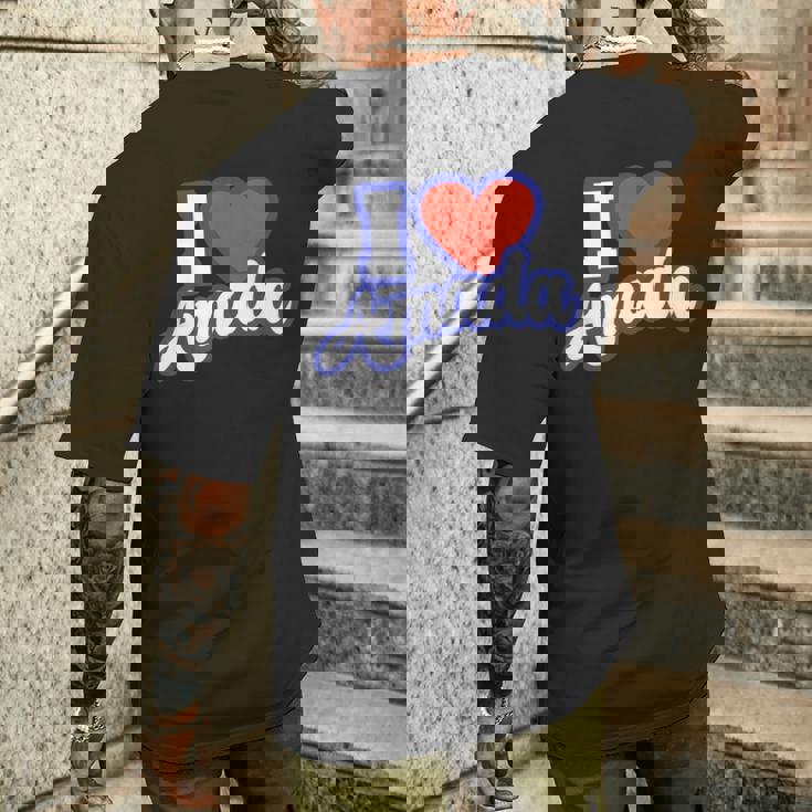 アイ・ラブ・アマダ メンズTシャツ バックプリント 彼への贈り物