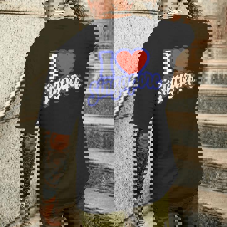 アイ・ラブ・シンガポール メンズTシャツ バックプリント 彼への贈り物