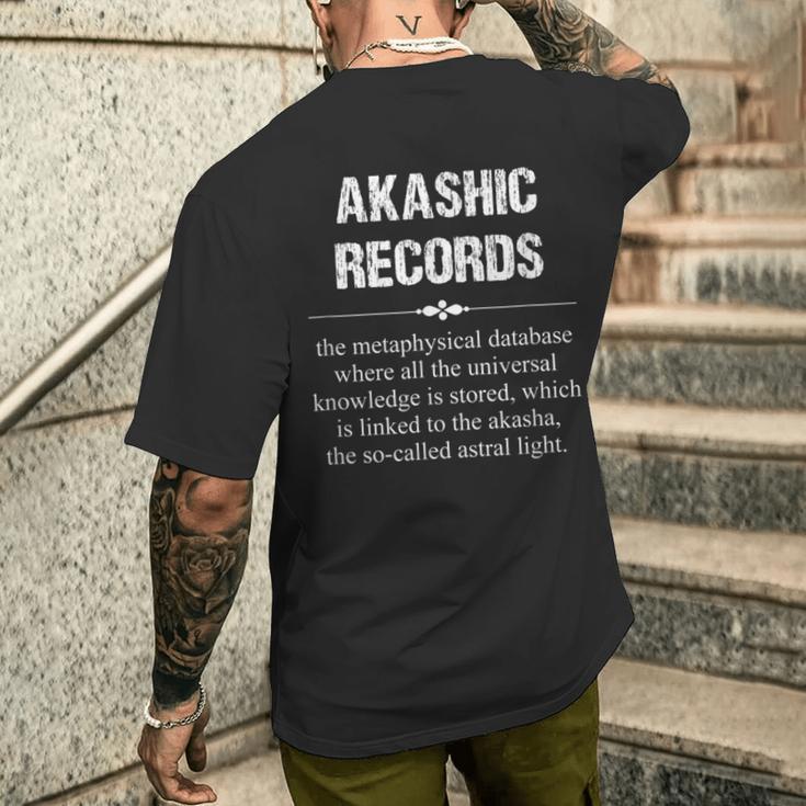 アカシックレコード Akashic Records Dictionary Word Definition Occult メンズTシャツ バックプリント 彼への贈り物