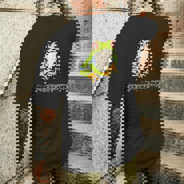 アカメアマガエルさん メンズTシャツ バックプリント 彼への贈り物