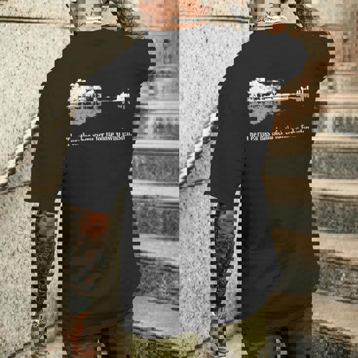 アコースティックギター Earth Has Music For Listen メンズTシャツ バックプリント 彼への贈り物