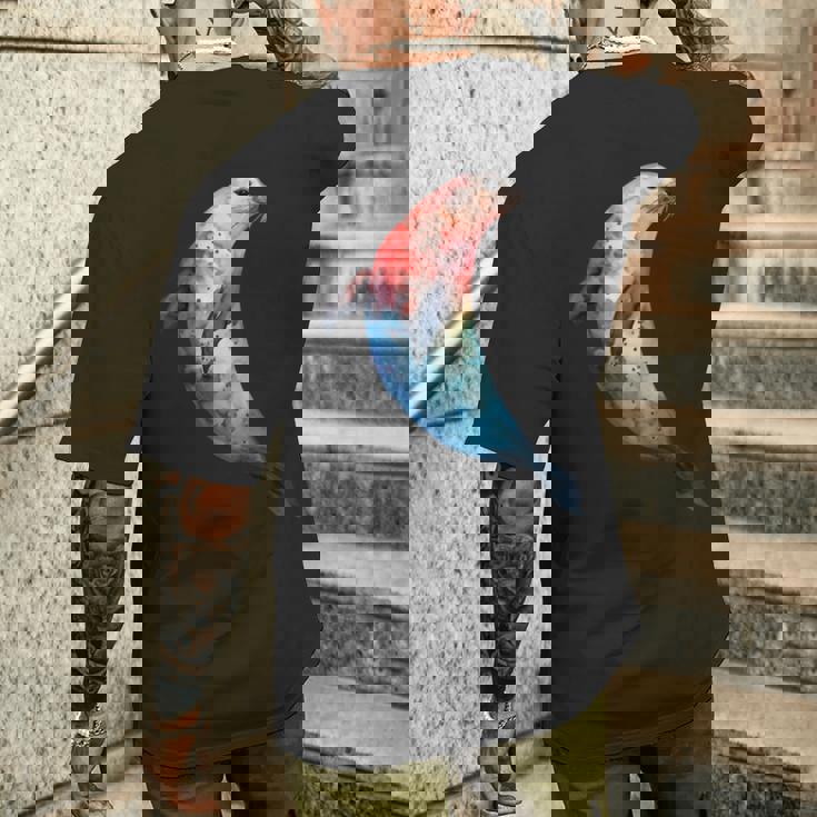 アザラシ アシカ かわいい シール 海 動物 水彩 シール メンズTシャツ バックプリント 彼への贈り物