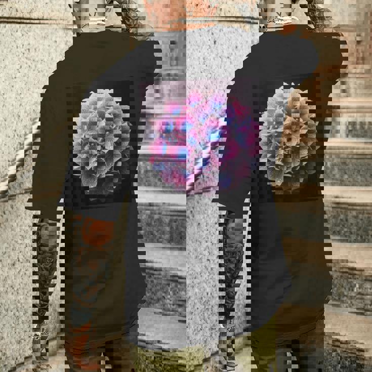 アジサイのようなアジサイの花 メンズTシャツ バックプリント 彼への贈り物