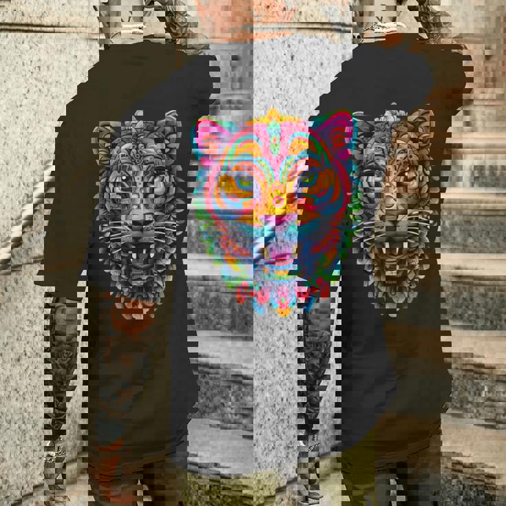 アステカ神 ジャガー ネイティブ メキシカン プライド ケツァルコアトル マヤ人 メンズTシャツ バックプリント 彼への贈り物