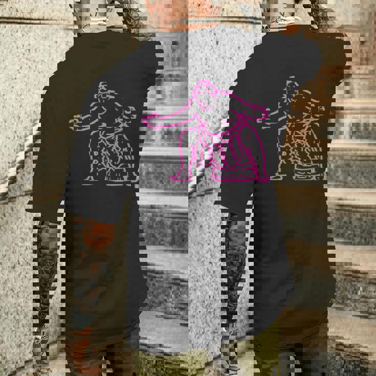 アスレチック相撲インスピレーションシルエット メンズTシャツ バックプリント 彼への贈り物