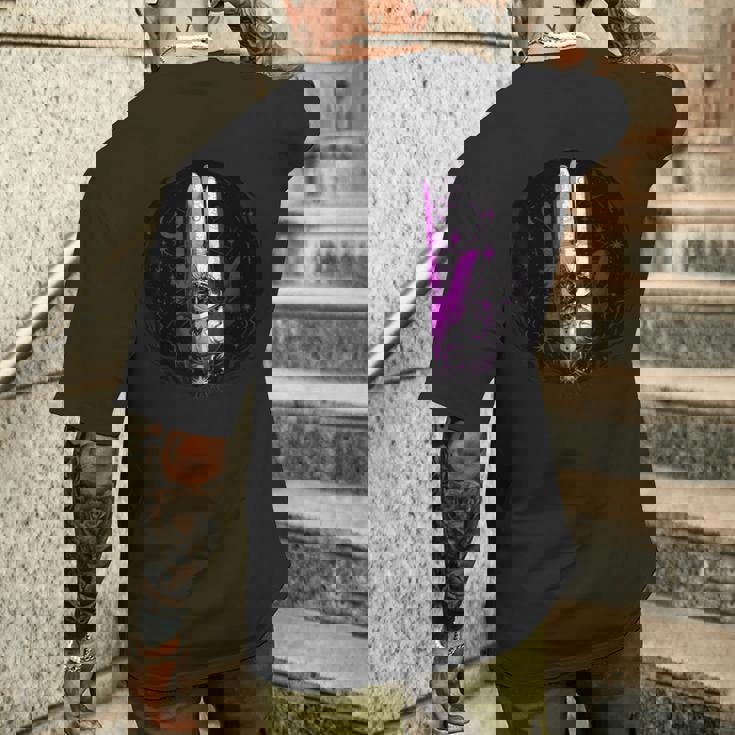 アセクシャルpride手と目と神秘的な象徴アート メンズTシャツ バックプリント 彼への贈り物