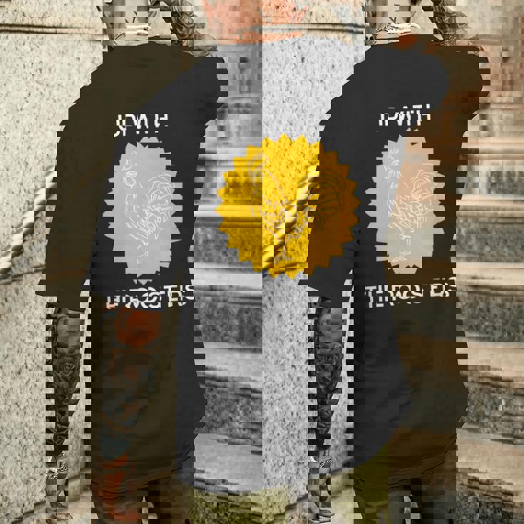 アップ・ウィズ・ザ・ルースターズ メンズTシャツ バックプリント 彼への贈り物