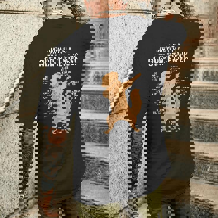 アナトミー・オブ・ア・ゴールデン・レトリバー 犬 オーナー 子犬 面白い キュート メンズTシャツ バックプリント 彼への贈り物