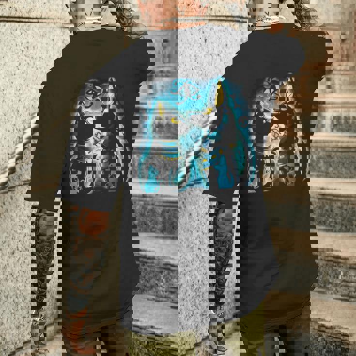 アヌビスとバステト 古代エジプトの死後の世界の神 メンズTシャツ バックプリント 彼への贈り物