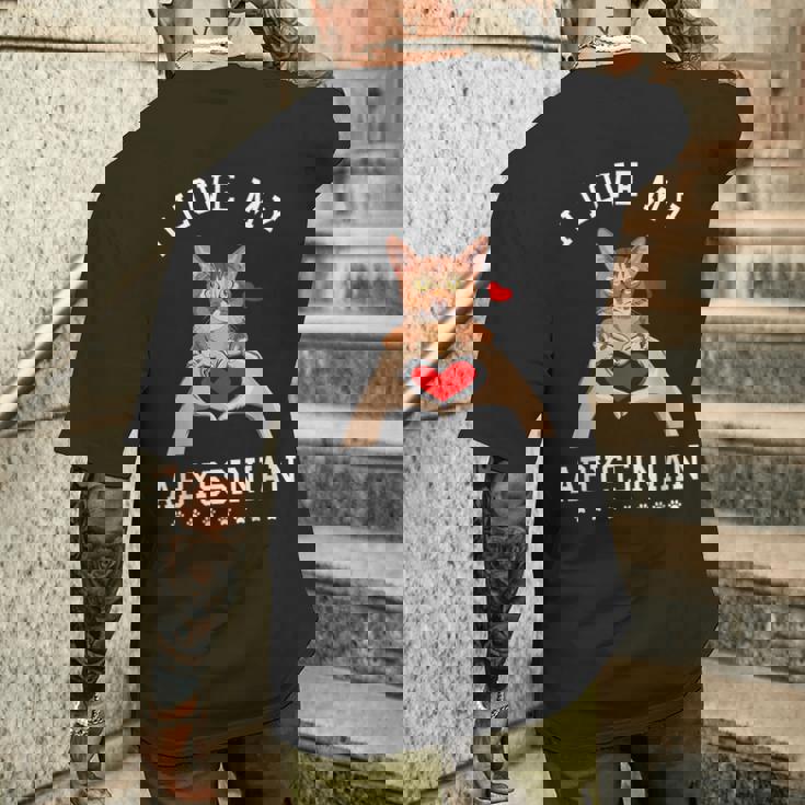 アビシニアン 猫 アビシニアン アビス メンズTシャツ バックプリント 彼への贈り物