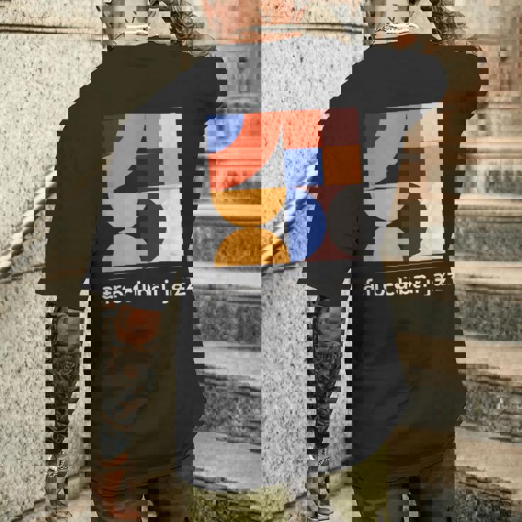 アフロキューバンジャズ ヴィンテージ ラテンジャズ ミュージックバンド メンズTシャツ バックプリント 彼への贈り物