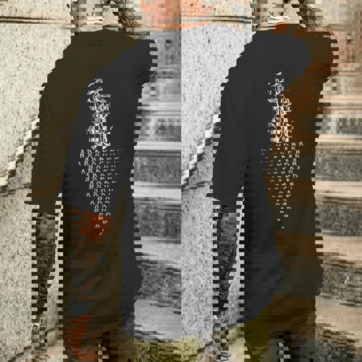 アブラカダブラ アブラクサス グノースティック オカルトテンプル騎士団 メンズTシャツ バックプリント 彼への贈り物