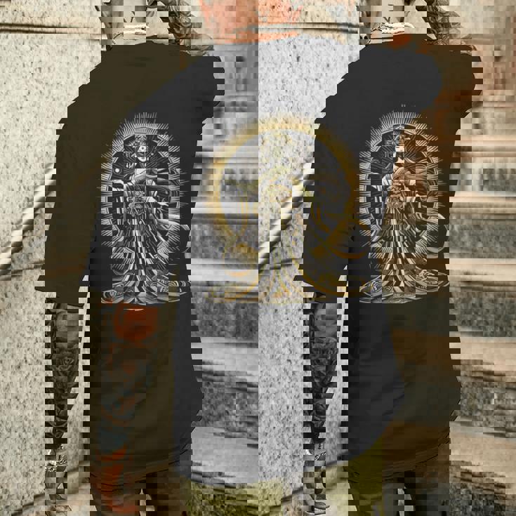 アマテラス 太陽の女神 神話 日本のアートデザイン メンズTシャツ バックプリント 彼への贈り物